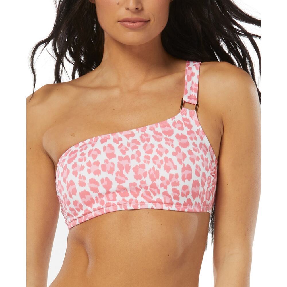 Sundazed Women's Reyna Pink Animal Print One-Shoulder Bikini Top NWT Size 34D
